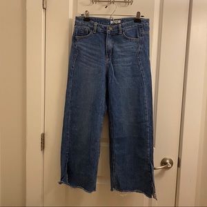 Korean straight wide cropped jeans 27